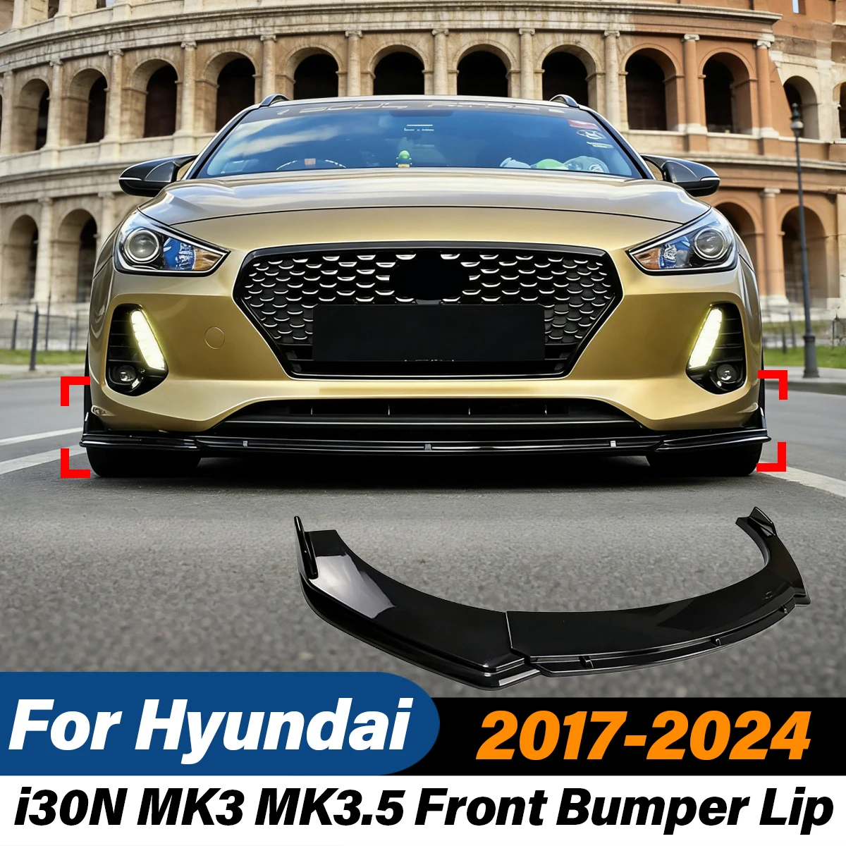 

Для Hyundai I30N MK3 MK3.5 2017 2018 2019 2020 2021 2022 2023 2024 автомобильный передний бампер, спойлер, сплиттер, комплект модификации кузова