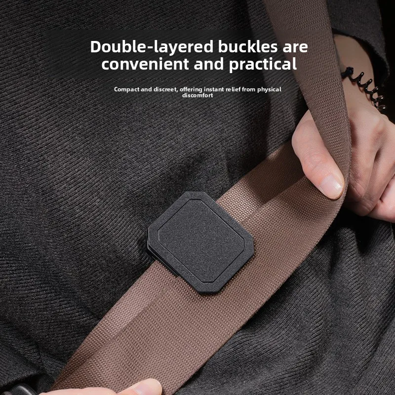 Car Seat Belt Adjuster Clip Anti-Neck Pain Buckle with Double-Layer Design Portable Comfort Strap Positioner Universal Fit for