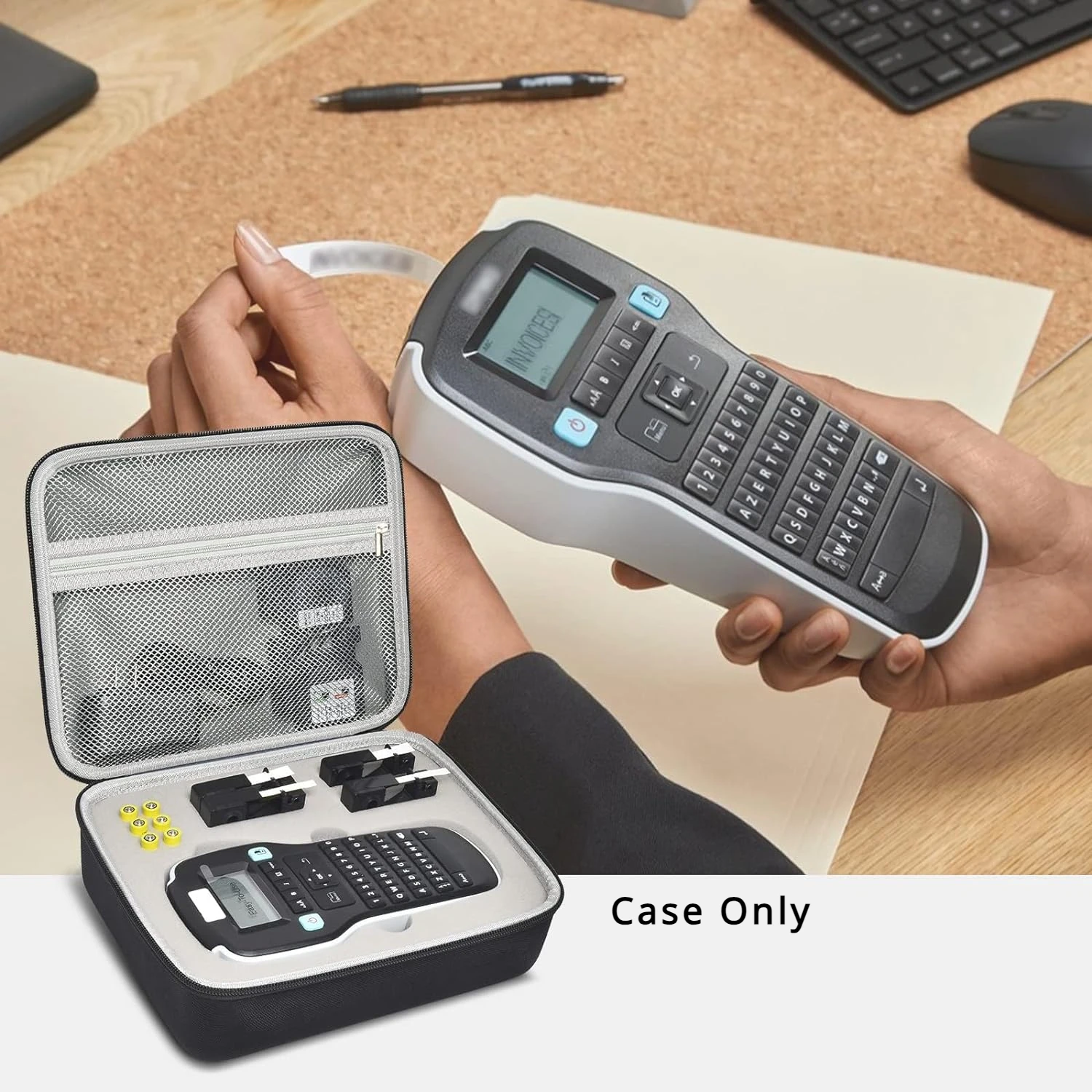 Case Compatible with DYMO Label Maker LabelManager 160/280 Portable Label Maker, Label Printer Storage Organizer for AC Adapter