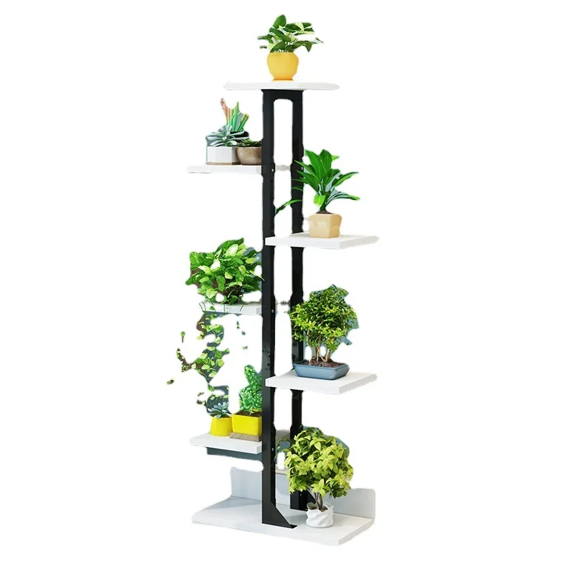 Iron Indoor MultiLayer Flower Pot Stand SpaceSaving Succulent Shelf Living Room Green Dill Plant Display Rack