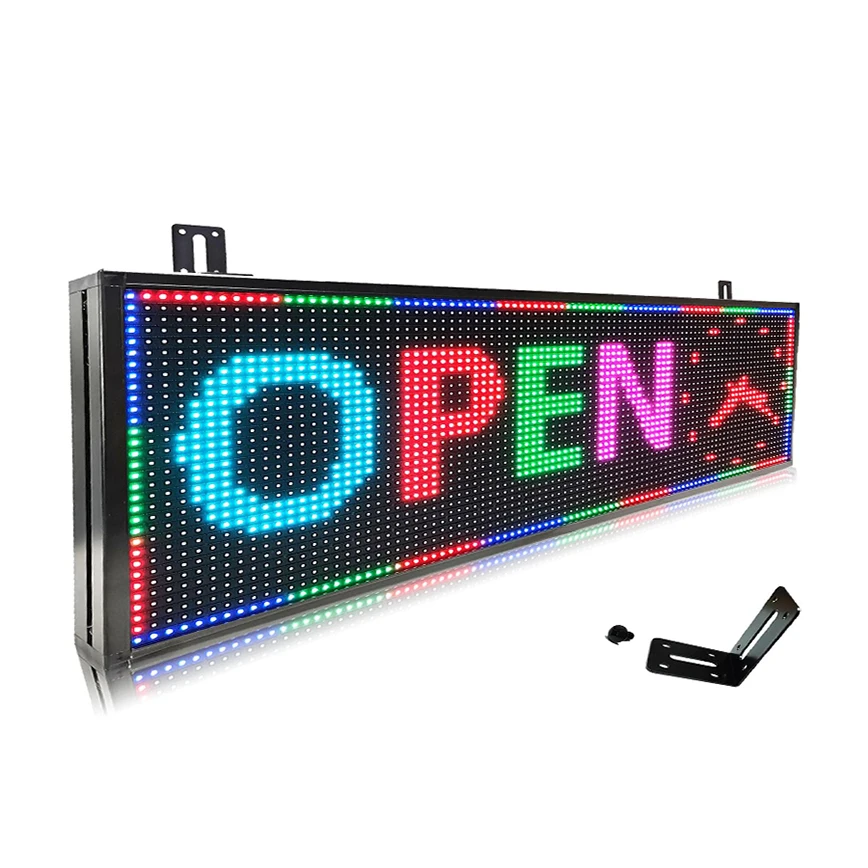 Écran de sous-titres défilant extérieur à affichage LED 40*17, étanche P10, WiFi sans fil, logo Mobile