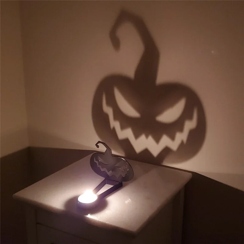 Dekorasi Halloween dekorasi rumah, dekorasi tempat lilin Shadow lucu, dekorasi meja, berdiri lilin B