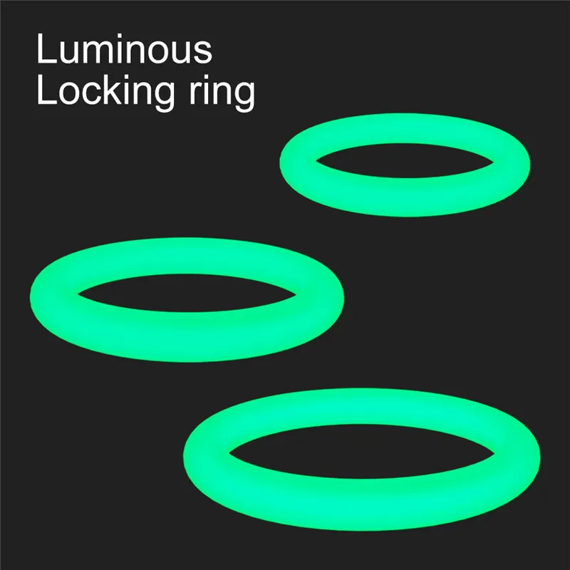 3PCS Cock Rings Flash In The Night Lock Durable Silicone Penis Ring Sex Toys For Men Male Delay Ejaculation Scrotum Lock Ring