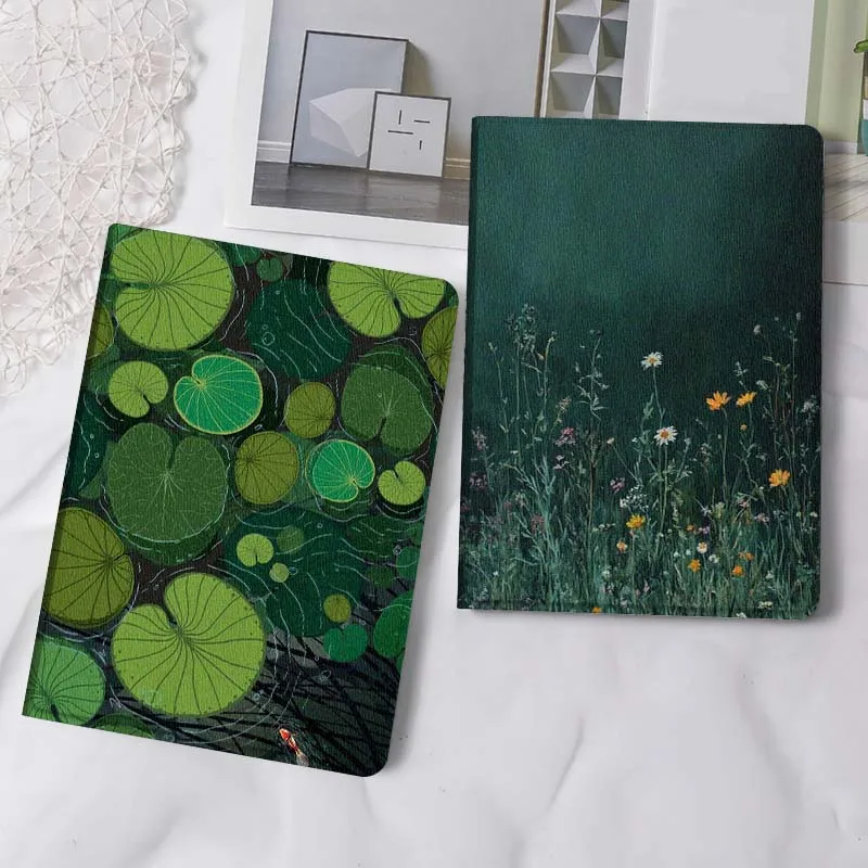 

Cartoon Lotus Leaf Fish Tablet Case For Apple iPad Air Pro mini 1 2 3 4 5 6 7 8 9 11 M2 M3 M5 M4 5th 6th 7th 10th 11th Gift