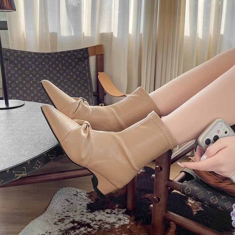 French Pointed Toe Bow Knot Bo - огляд і ціна Women'S Fashion Riding Boots