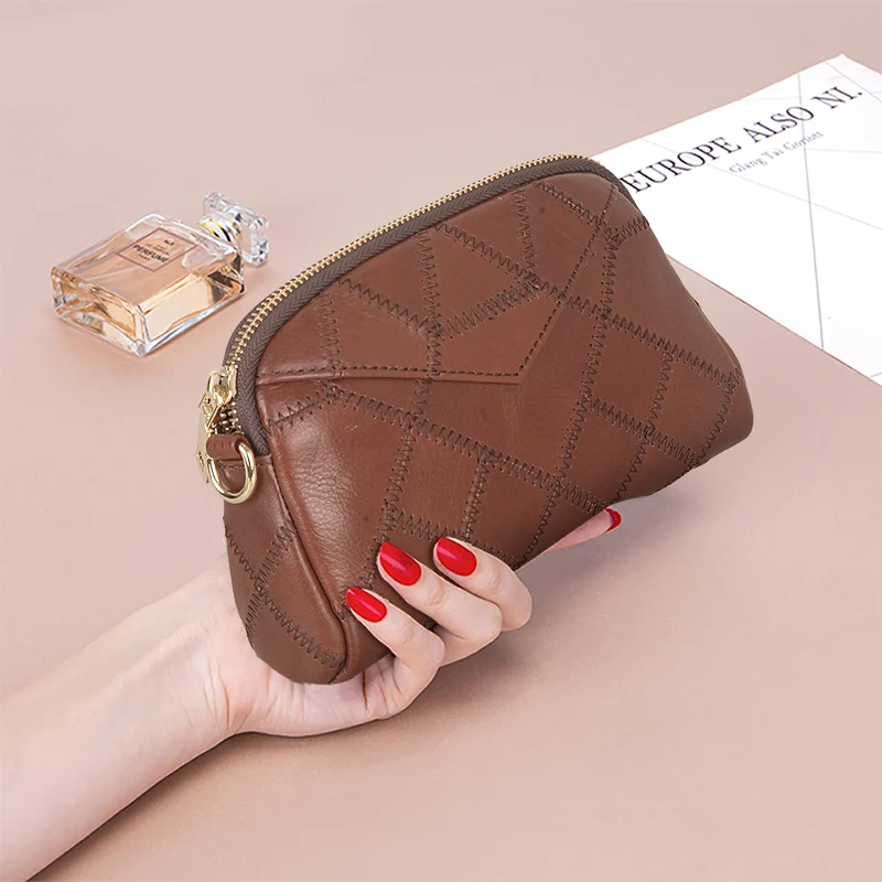 Leather Wallet for Women Retro Fashion Ladies Clutch High Quality Cowhide Women Bags