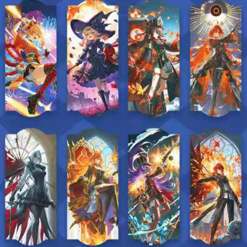 KAOKA Genshin Impact Four Fold Cards Collectible Pull Tab Set 300 Characters Art Gold Foil Stamping Embossed Display Anime