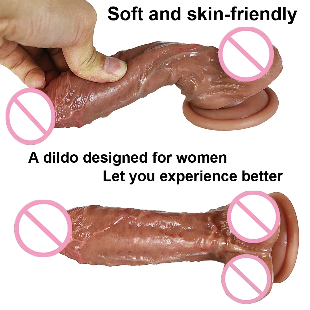 Super Realistic Silicone Dildo Soft Skin Penis Moderate Dick Sex Toys For Women Strapon Vaginal Anal Sexual Stimulation Products