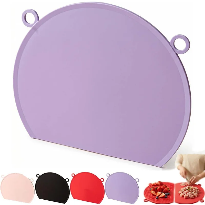 Cutting Board Anti-Mold Anti-Bacterial Semi Circular Flexible Bendable Double Sided Kitchen Cutting Board