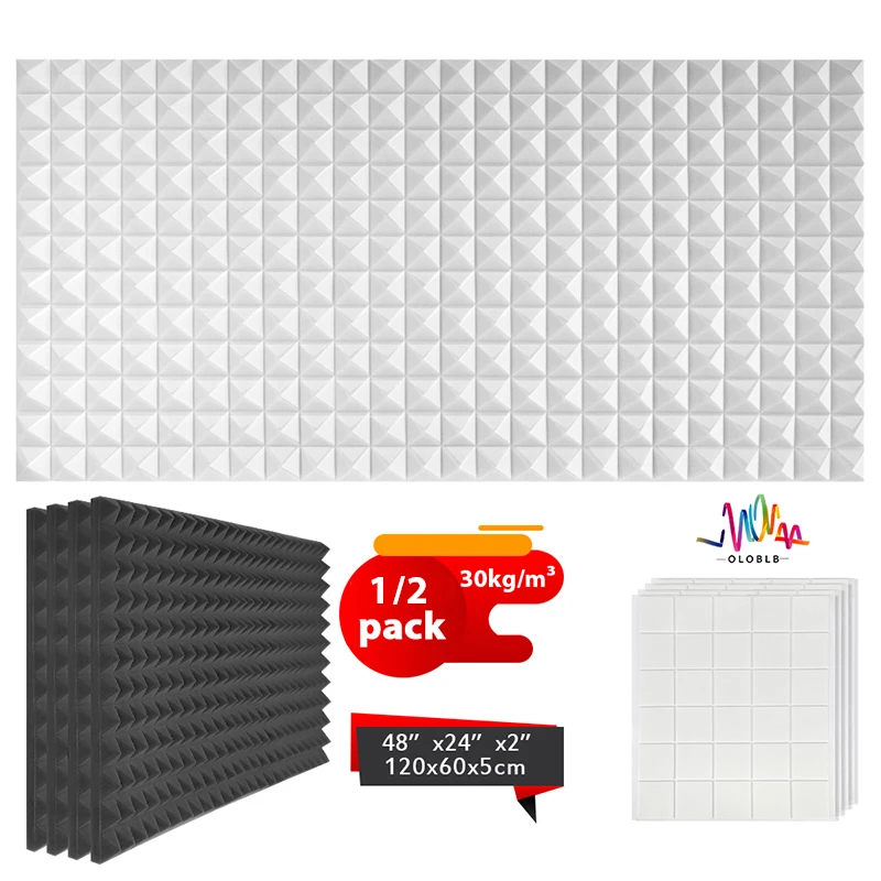 

Pyramid Soundproof Foam 1/2 Pack, Noise Insulation Wall Panels Home Decoration, For Ktv Room Music Studio Design Foam Panels