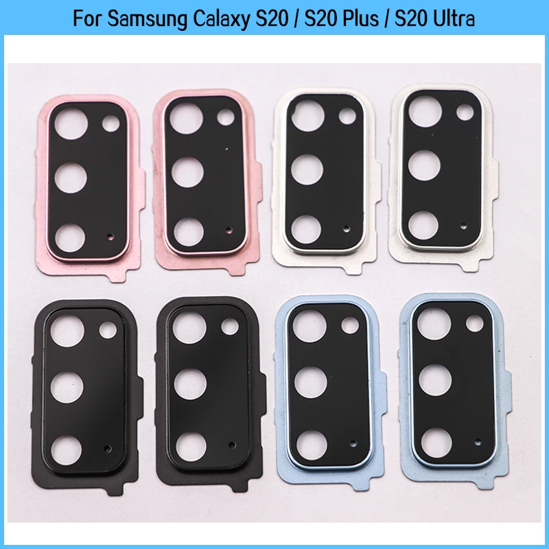 New For Samsung Calaxy S20/S20 Plus/S20 Ultra Rear Camera Frame Holder Lens Glass Panel Cover Back Camera Glass Lens Replace