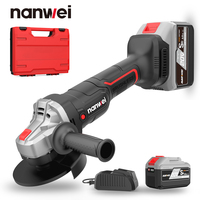 NANWEI 21V Brushless Cordless Li-Ion Angle Grinder 125MM Cordless DIY Polisher Grinder Cutting Machine