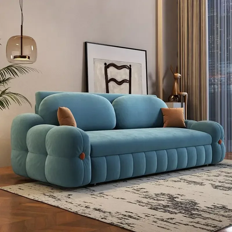 

flannel sofa bed dual-purpose integrated multi-functional pull-out foldable storage small apartment balcony new model