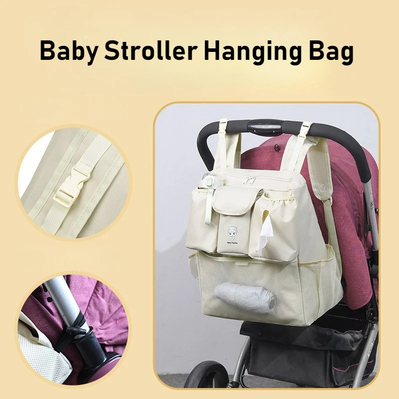 

Diaper Nappy Caddy Stroller Hanging Storage Bag for Baby Pram Organizer Large Waterproof Babies Accessories Portable Mommy Bag