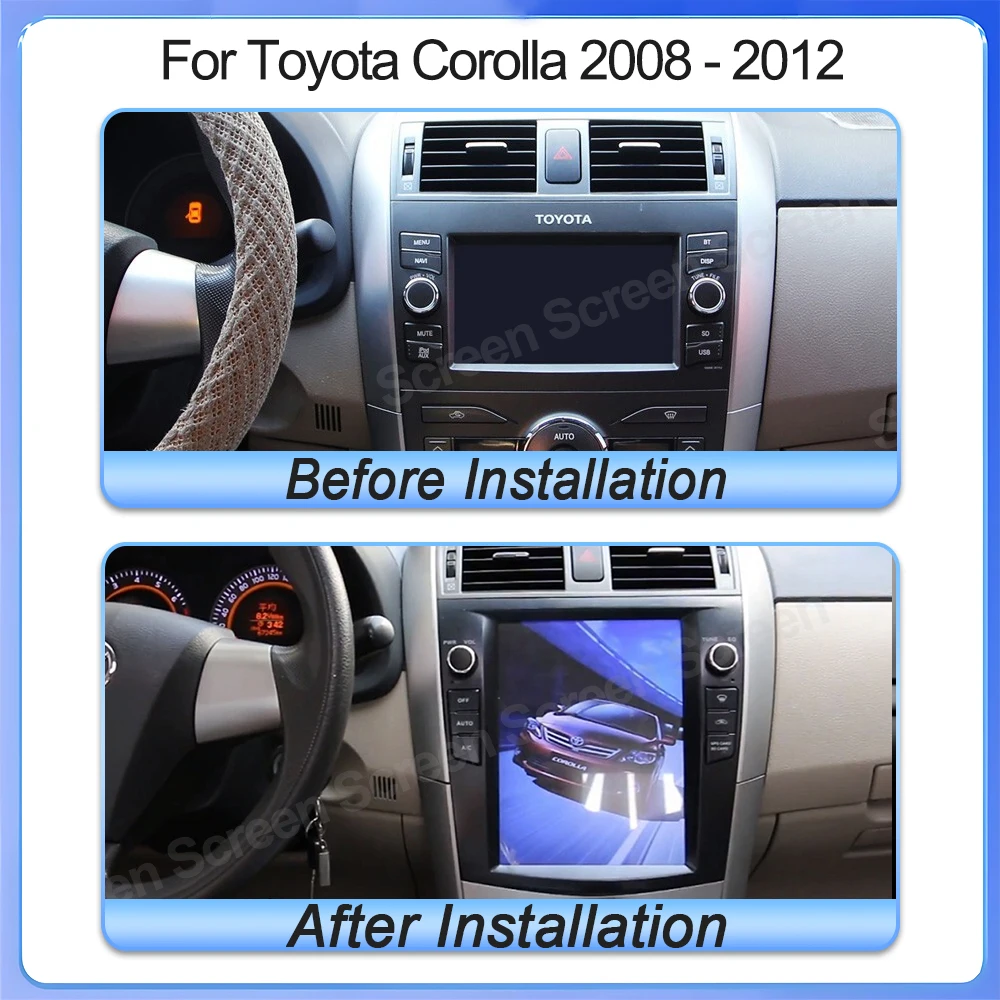 

Android 16 For Toyota Corolla 2008-2012 9.7 inch Car Radio Multimedia Video Player GPS Navigation Vertical Touch Screen 5G WIFI
