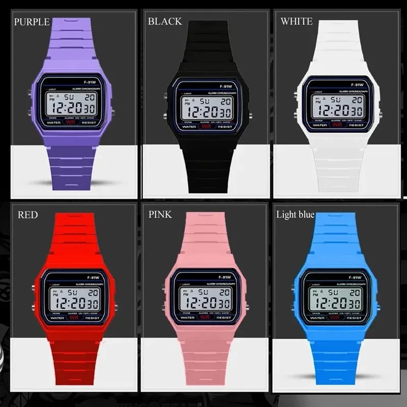 Sport LED Digital Watches for Men Women Kids Simple Small Square Dial Children Electronic Watch Silicone Band Fashion Mens Watch view 6