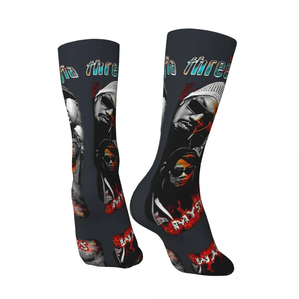 Hip Hop Vintage Three M-Mafia Inspired Classic Men's Socks Unisex rapper Seamless Printed Novelty Crew Sock official-website