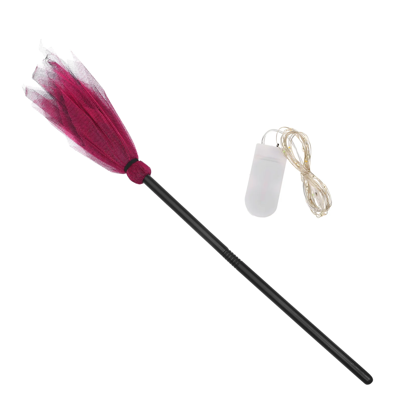 

Witch Broomstick Red Mesh Plastic Kids Adult Halloween Decorations Durable H made Role Playing Accessories Broom Dustpan