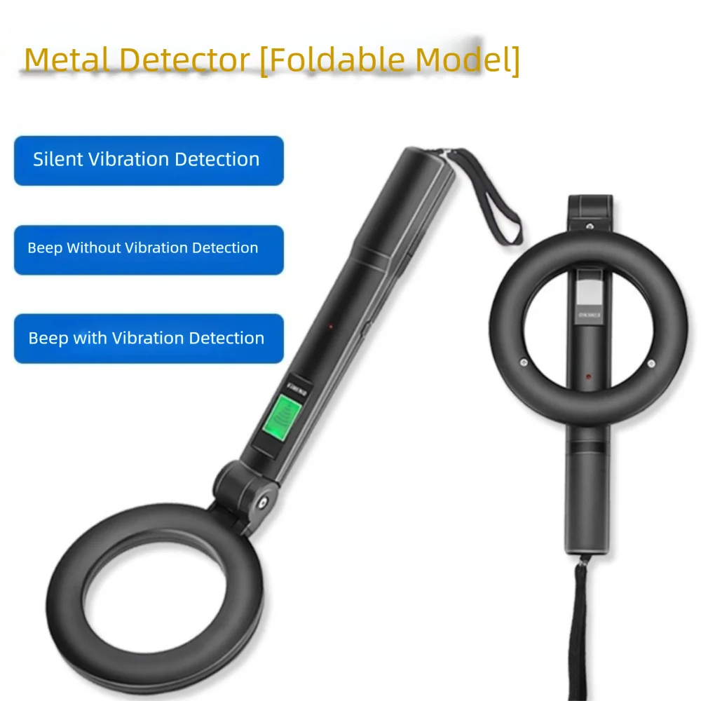 

High Sensitivity Foldable Metal Detector Handheld 360 Degree Handheld Metal Scanner LCD Display Precise Location Metal Finder