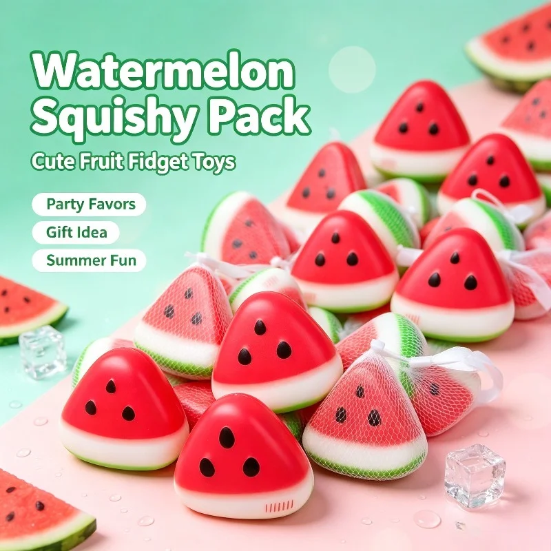 New Squishy Watermelon Fidget Toy Stress Reliever Funny Pressure Reducer Prop Anti-Stress Slow Rising Fruit Pinch Squeeze