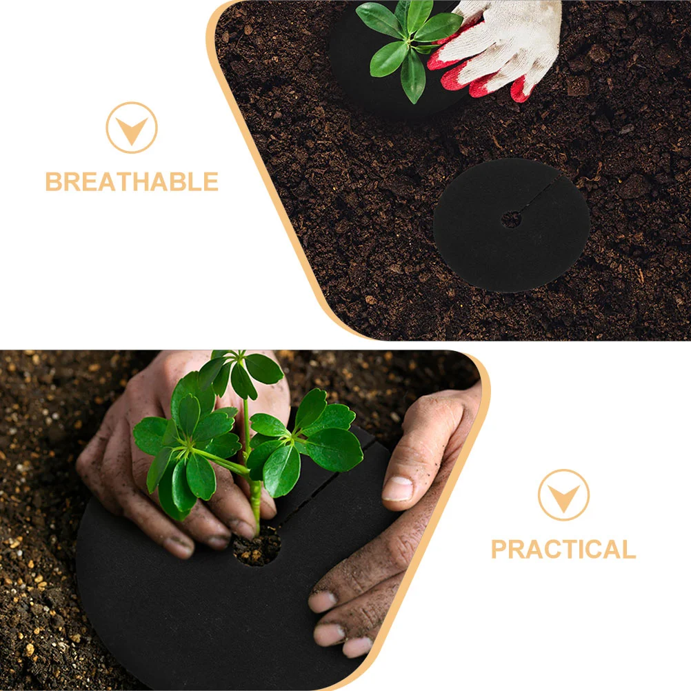 30pcs Tree Base Cover Root Barrier Non Woven Fabric Tree Root Control Mat Barrier Sheet Non Woven Tree Cover Rings Plant Protect