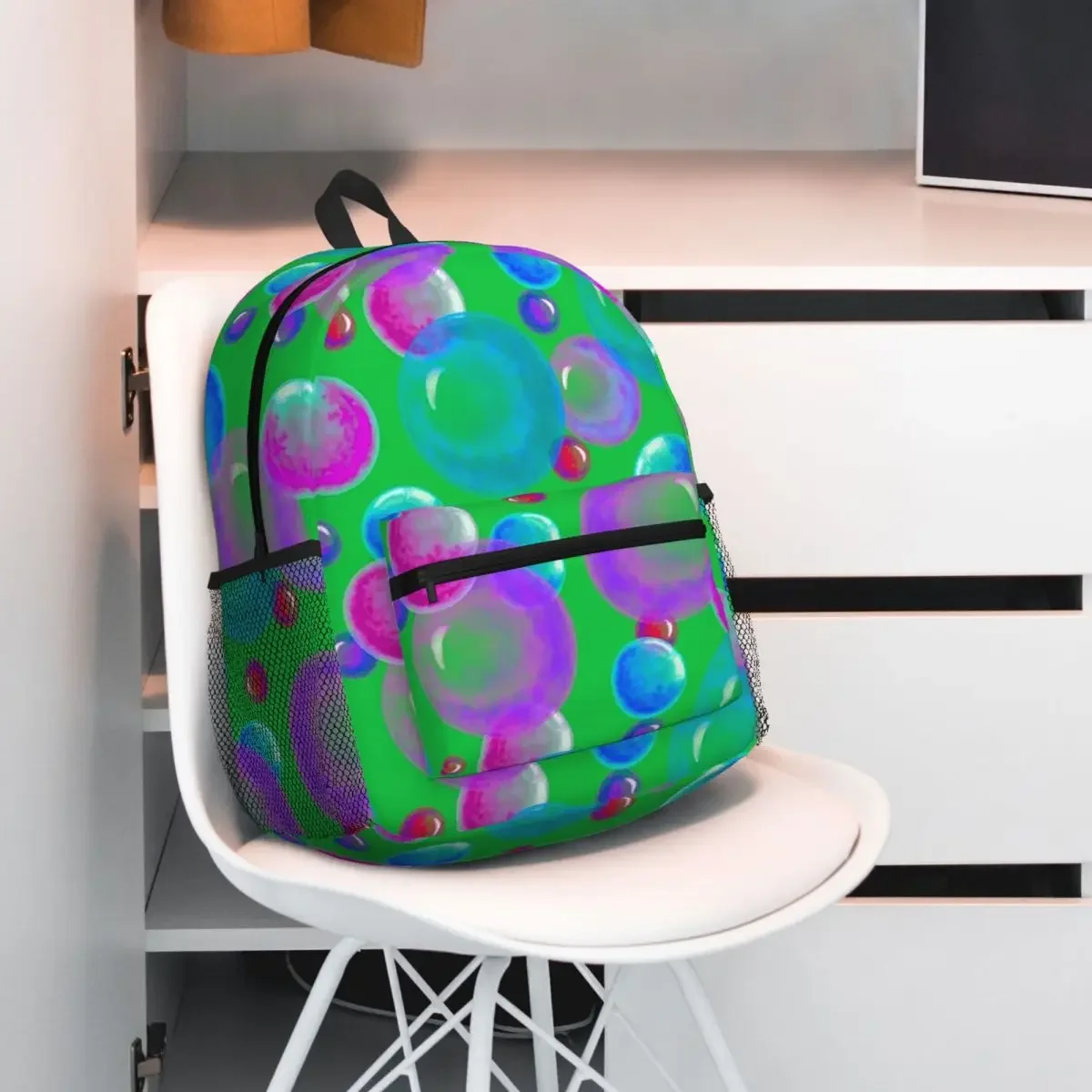 

Зеленый рюкзак Bubbles, рюкзак большой емкости, детская сумка для книг, школьная сумка, сумки на плечо для мужчин и женщин