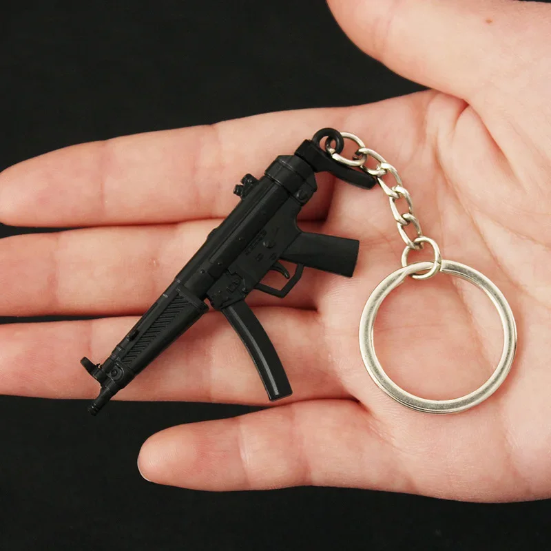 PUBG CSGO Mini Mauser M4A1 Weapon Model Pendant Keychain for Men CS GO M762 M1896 P18C Metal Key Ring Fans Collectible Jewelry