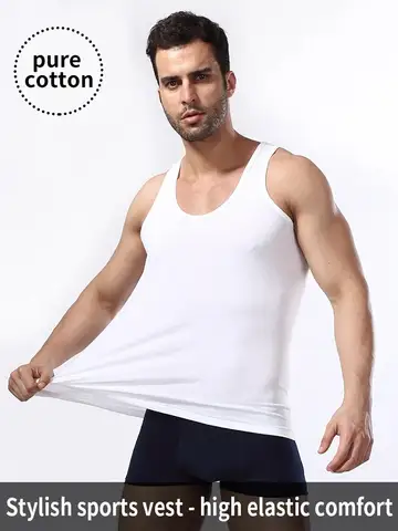 European and American Sizes Cotton MEN'S Vests Young MEN'S Sports Fashion Bottoming Vests Middle-aged and Old plus Size Vests