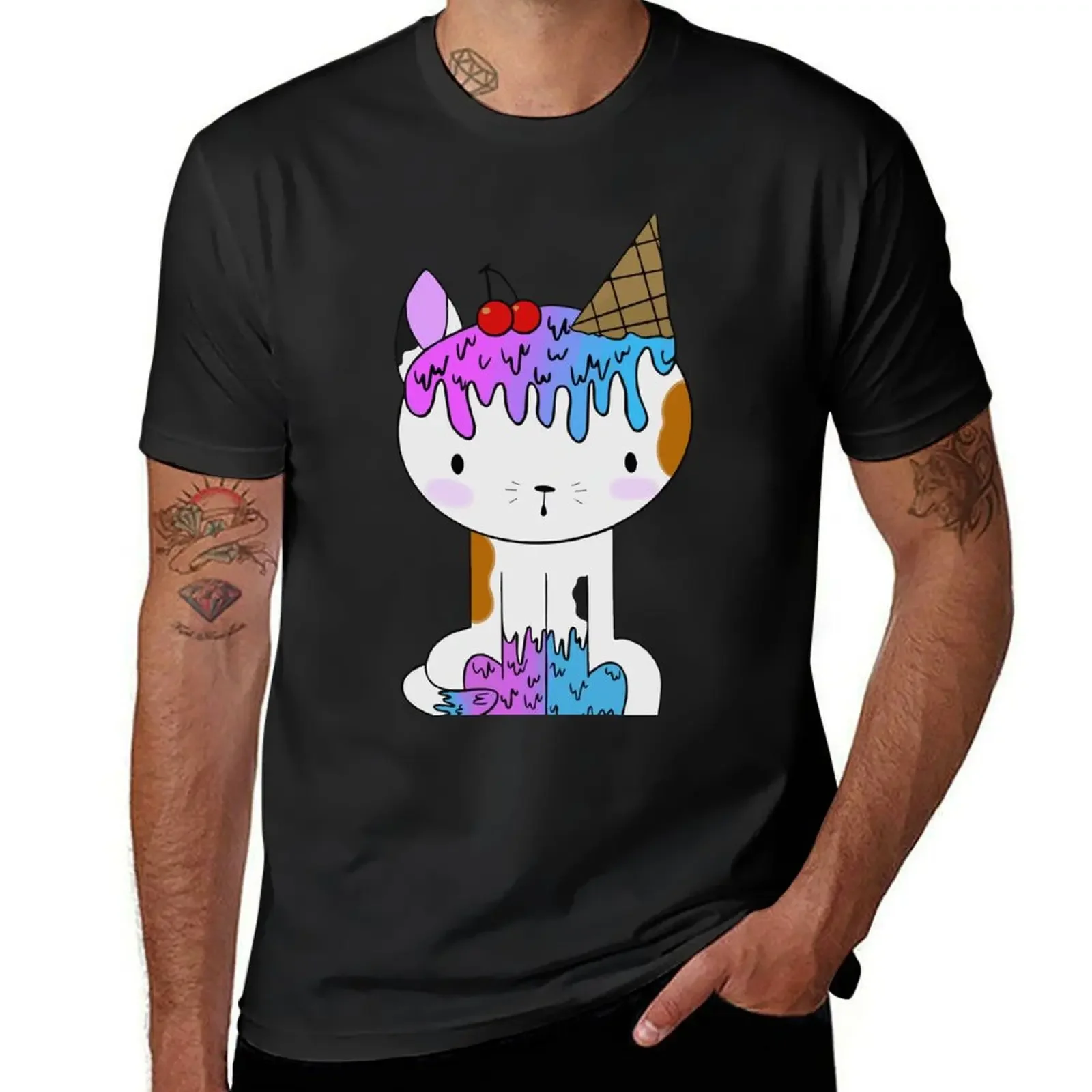 Calico Sundae T-Shirt oversizeds vintage t shirts anime t shirts heavyweights designer t shirt men