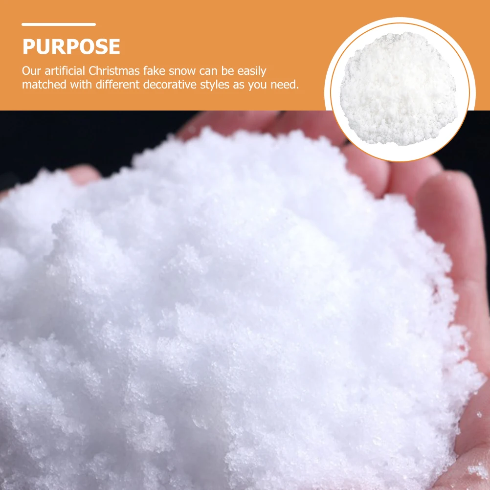 500 جرام اصطناعي لعيد الميلاد زينة الثلج وهمية مسحوق الثلج الأبيض عطلة الحرف قرية عيد الميلاد شجرة عيد الميلاد ديكور الحفلات #4