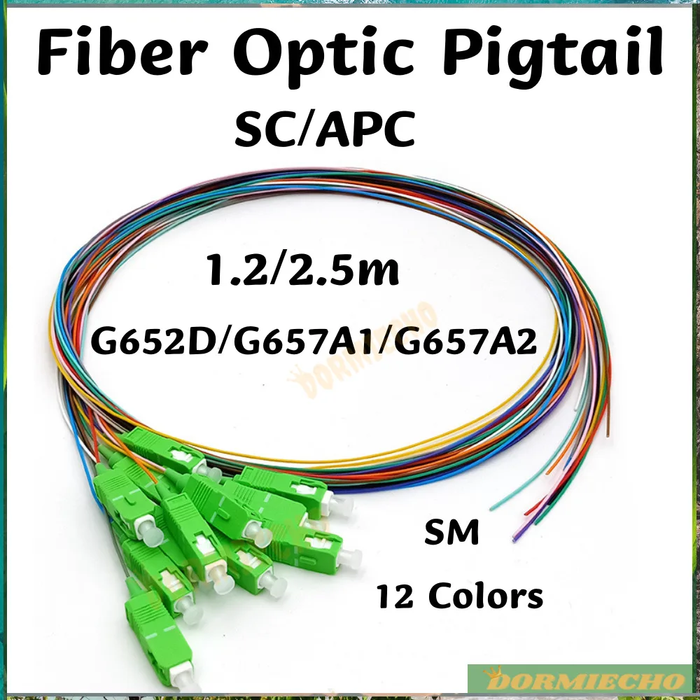 

100% Original SC/APC Fiber Patch Cord/Pigtail 1.2/2.5m G652D/G657A1/G657A2 12Colors SM(9/125) Fiber Pigtail Wholesale Price