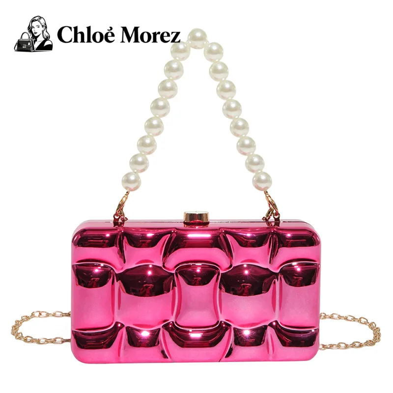 

Women's Bag, Fashionable Glossy Banquet Bag, Xiaoxiangfeng Pearl Handbag, Crossbody Bag, Acrylic
