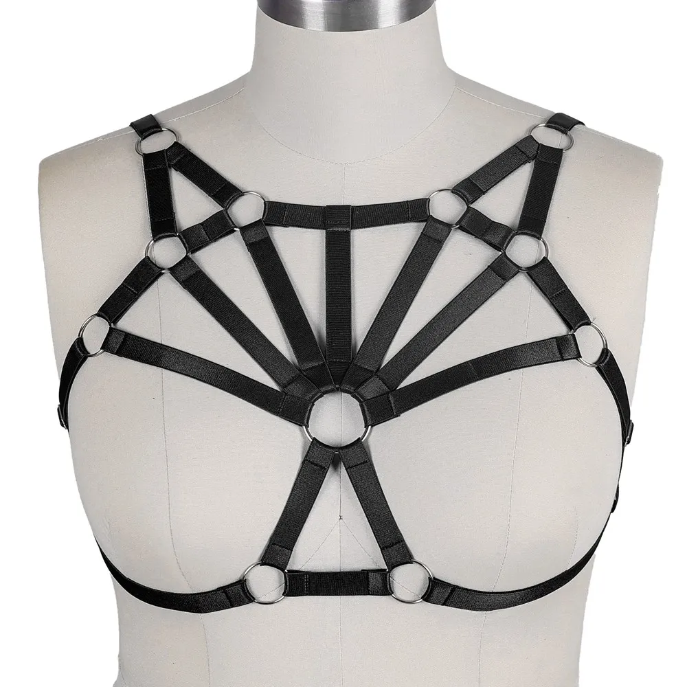 

Pastel Goth Bdsm Harness For Plump Women Fashion Plus Size Lingerie Strap Bondage Festival Wear Punk Rave Outfit Style Suspender