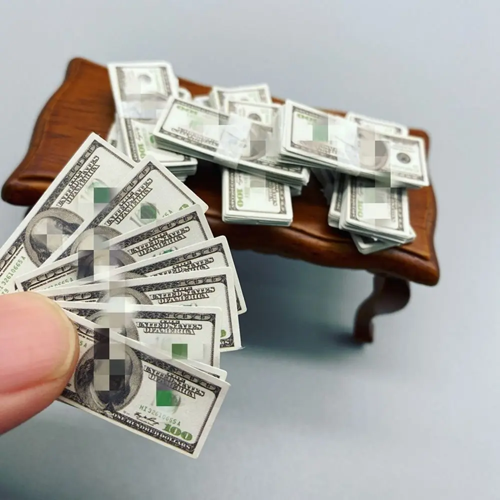 Mini 2 Styles Paper Currency Dollhouse Food Play Miniature Dollhouse Decoration for 1/6 1/12 BJD Accessory Dollhouse Pocket Prop