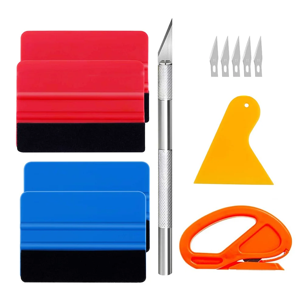 

Car Film Tint Tools Vinyl Wrap Kit Cutting Sticker Installation Suite Plastic Stainless Steel Car Accessories Window Decals