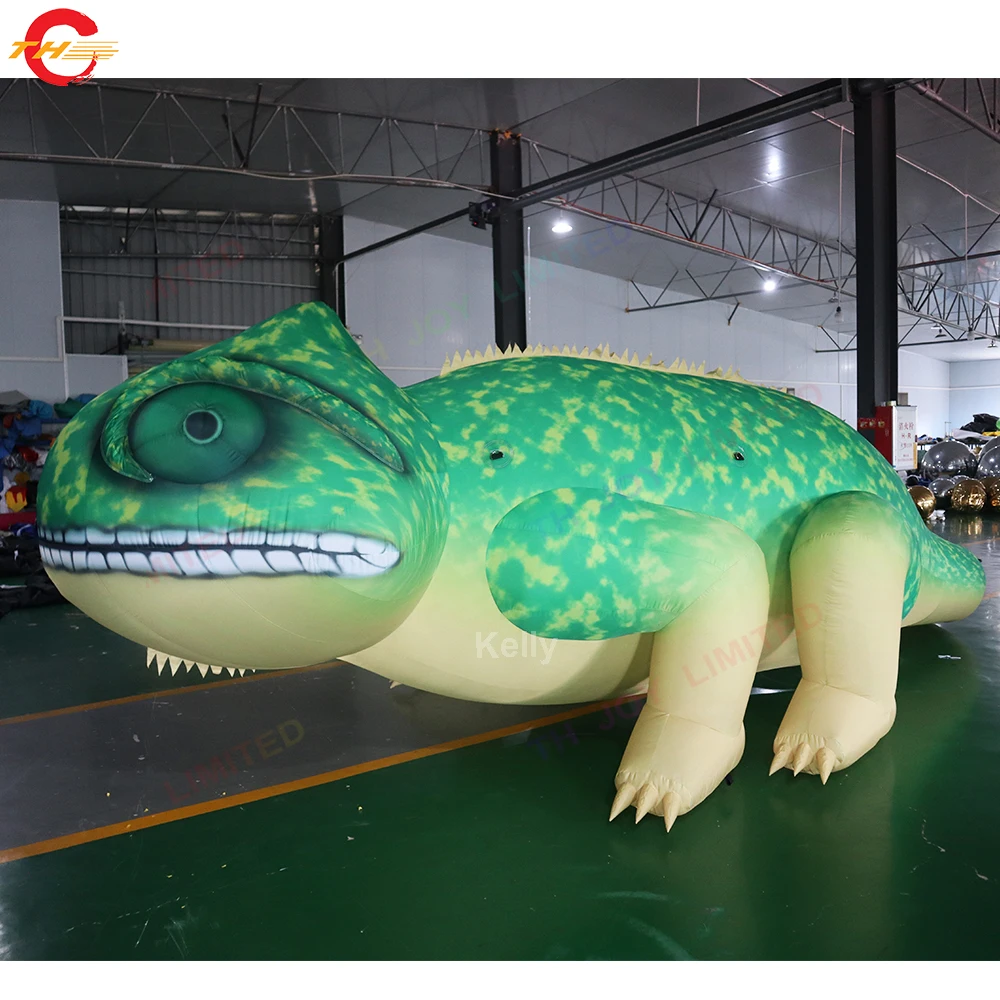 Free Door Shipping Printing Inflatable Chameleon Dinosaur Cartoon Replica for Advertising for Sale