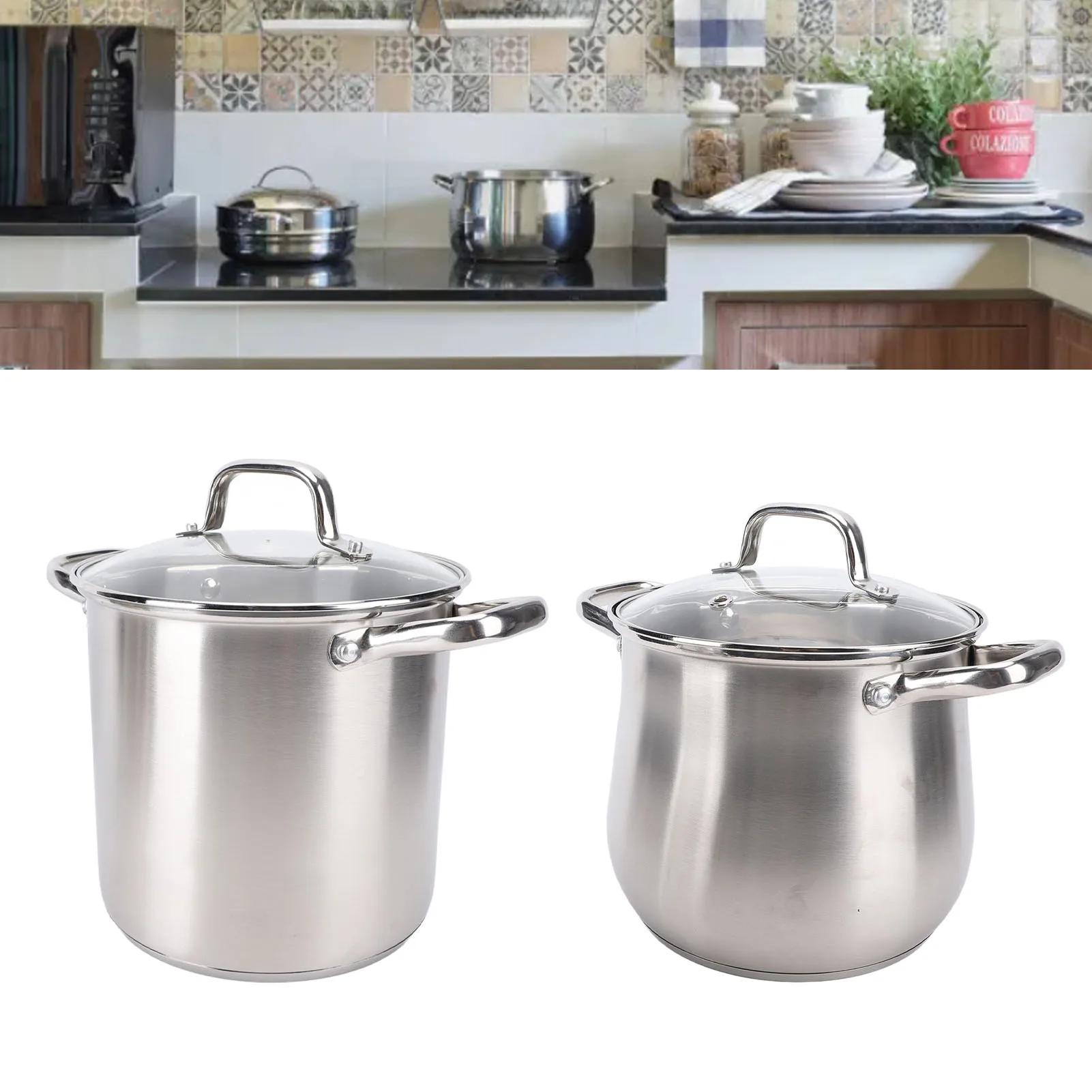 

Кастрюля с защитой от ожогов, ручки для приготовления пищи, утолщенное композитное дно, антипригарное покрытие, легко чистится, с крышкой, паровая корзина для дома