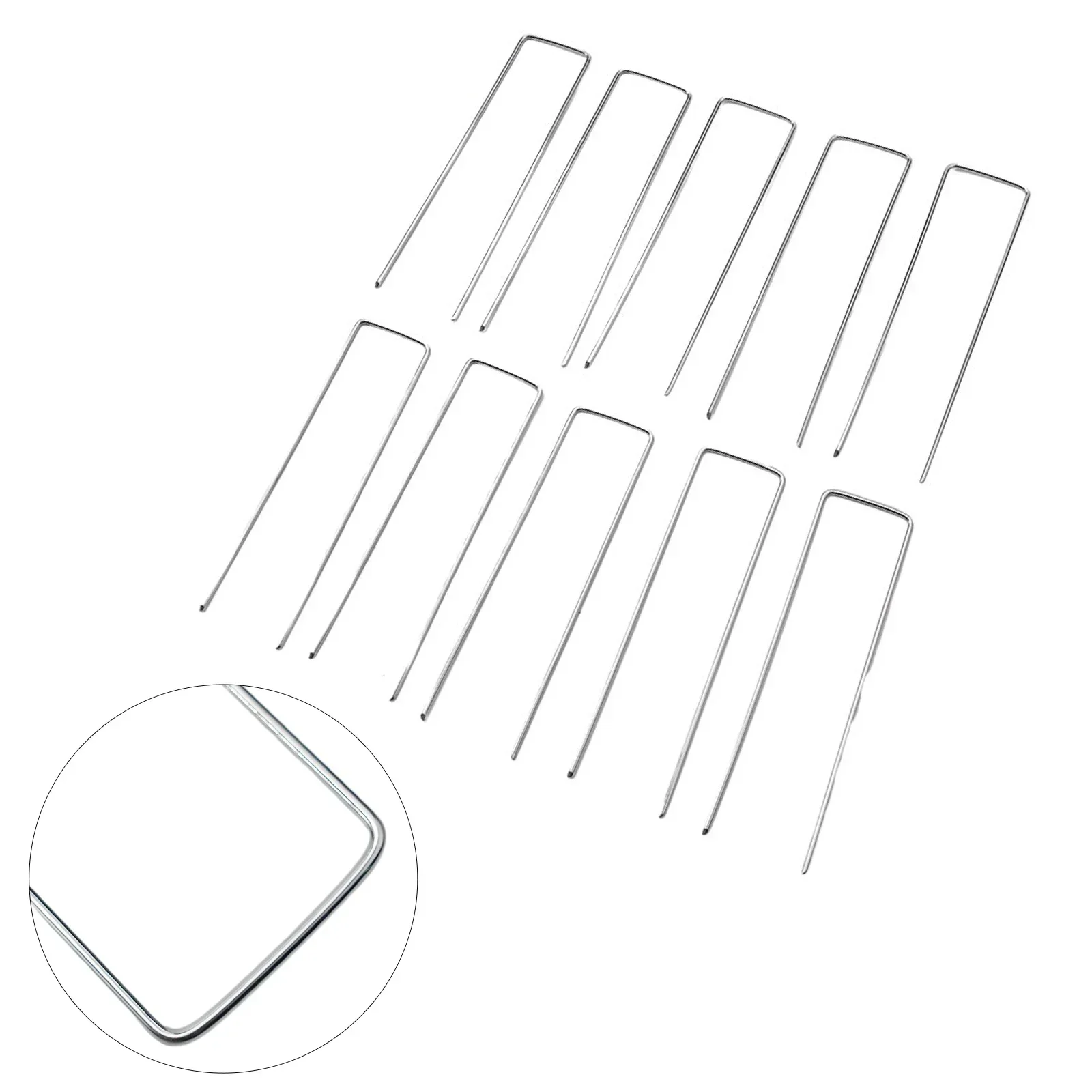 10Pcs Metal Ground U Tent Pegs Gazebo Camping Tarpaulin Hooks 10/15/20 CM Length Outdoor Ground Cloth Nail Farm Garden Tools