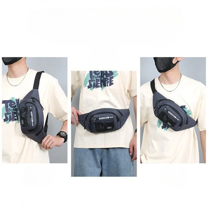 Men's Fashionable Multi-functional Fanny Pack, Light and Durable, Multi-pocket, Suitable for Outdoor Sports Travel Waist Pack view 2