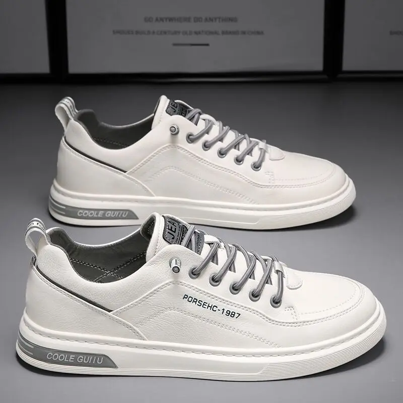 Sapato branco respirável masculino e feminino, estudante, na moda, versátil, esportivo, moda, tábua de lazer, novo, primavera, 2024