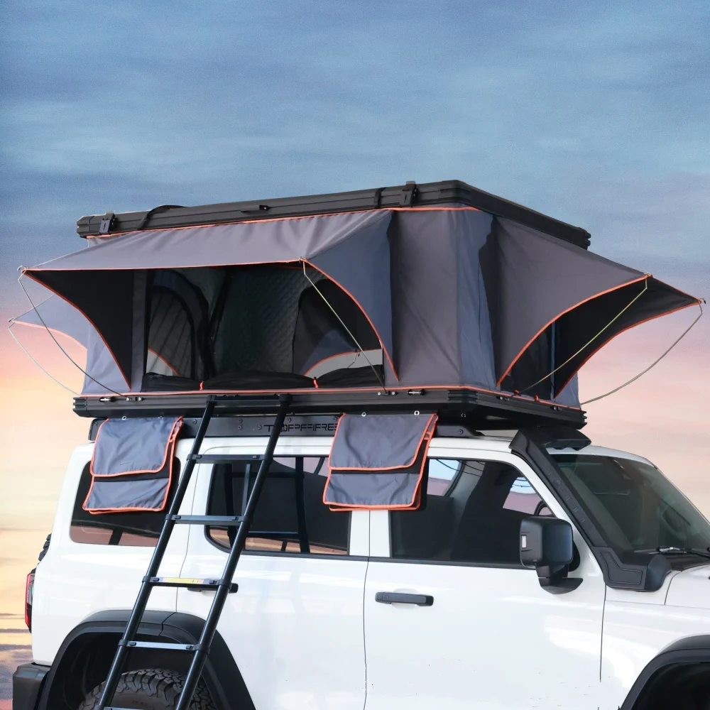 Aluminium 4-Personen Dachzelt Hartschalen-Campingzelt für Auto Aluminium Hartschalen-Dachzelt