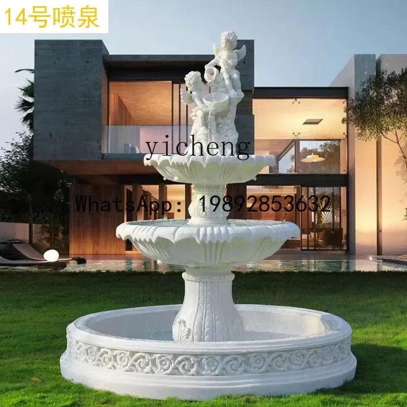 

W8- European courtyard decoration, running water fountain, living room balcony, fish pond, outdoor garden ornament