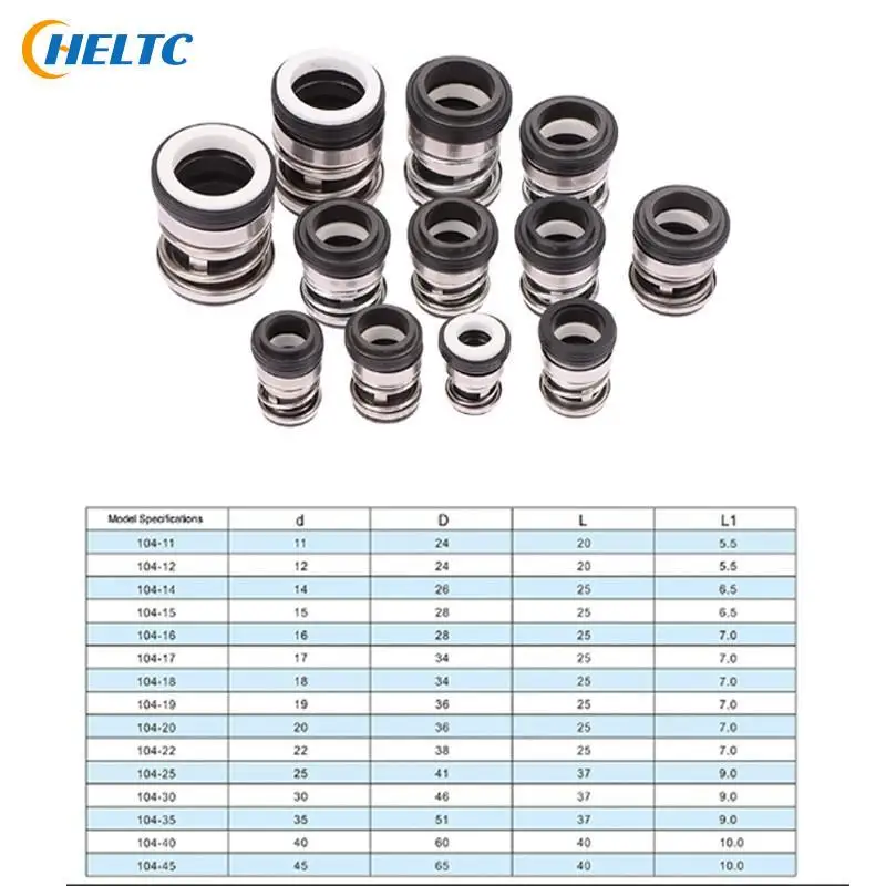 1Set 104-12/14/15/16/17/18/19/20/22/25/28/30/35/40mm Mechanical Shaft Seal Single Spring For Water Pump