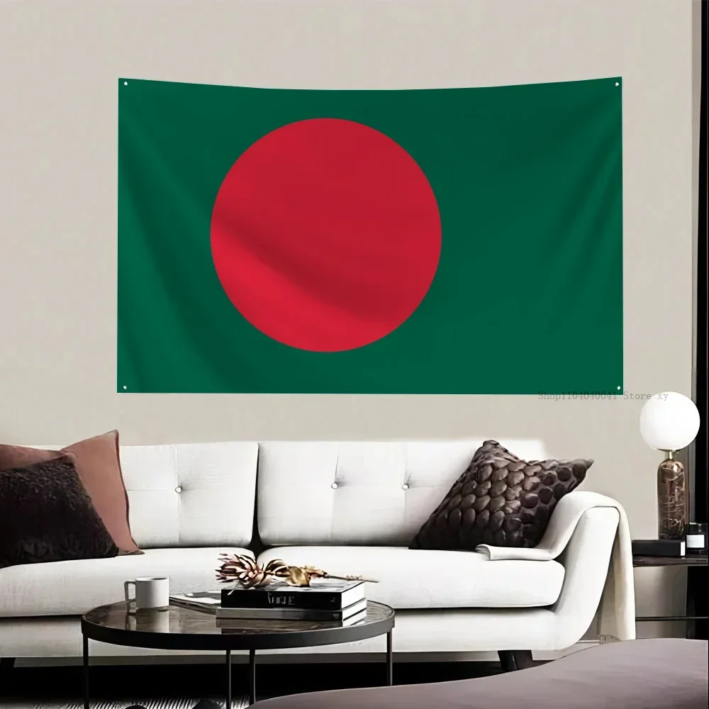 1 Stück Volksrepublik Bangladesch Flagge Banner Vier Loch Flagge Polyester Outdoor Dekor Raumästhetik