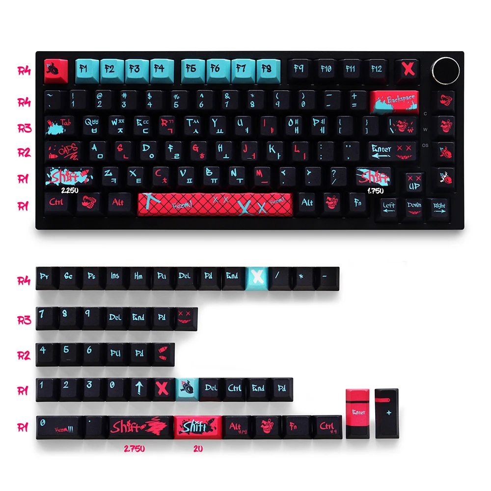 Jinx الكورية الكرز الشخصي PBT 129 مفاتيح خمسة جوانب صبغ الفرعية أغطية المفاتيح للوحة المفاتيح الميكانيكية GH60/GK61/GK64/84/87/96/104/108/980