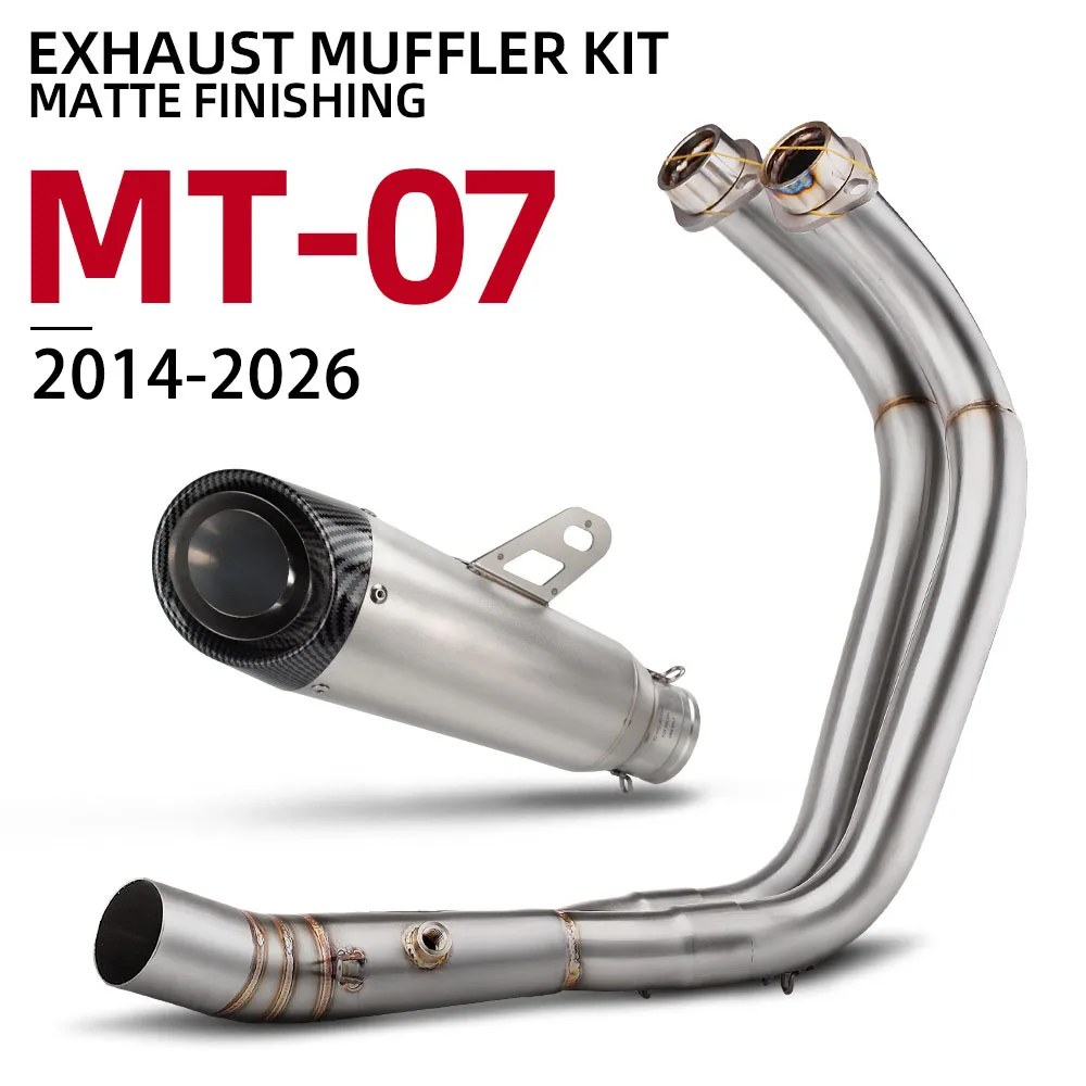 

Motorcycle Exhaust Full System Kit Manifold Headers Line Pipe Muffler With DB Killer For Yamaha R7 MT07 FZ07 XSR700 2014-2026
