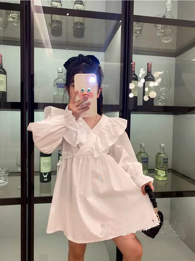 Girls' Skirt Fashion Flying Sleeve Temperament Dress Princess 2026 Spring and Summer New Style Dress