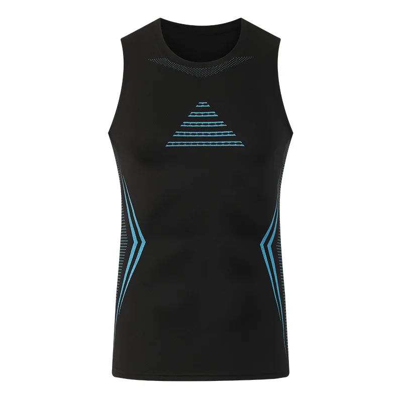 American training vest, quick drying elastic shoulder breathable short sleeved running basketball sports tight fitting vest