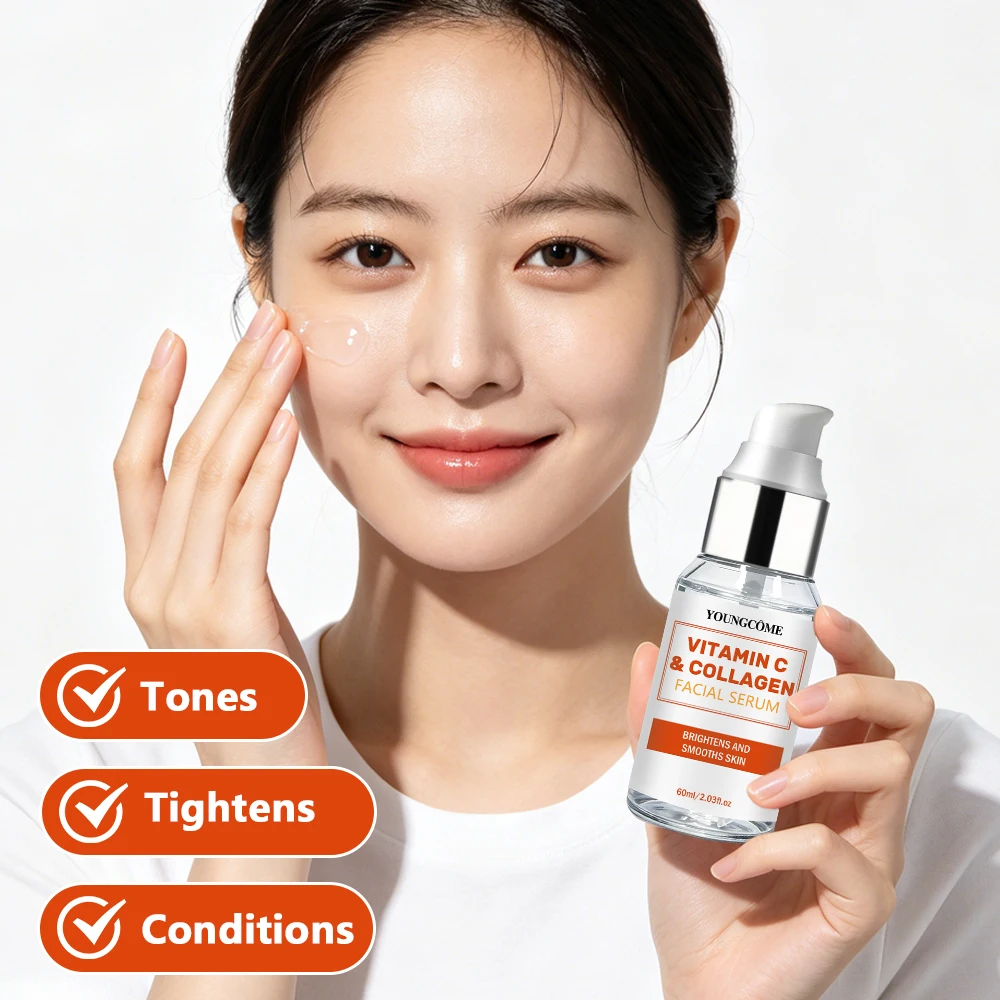 1/2pc YOUNGCOME Vitamin C&Collagen Facial Serum | Smoothing Hydrating Face Serum | Daily Radiance Face Serum for All Skin Types