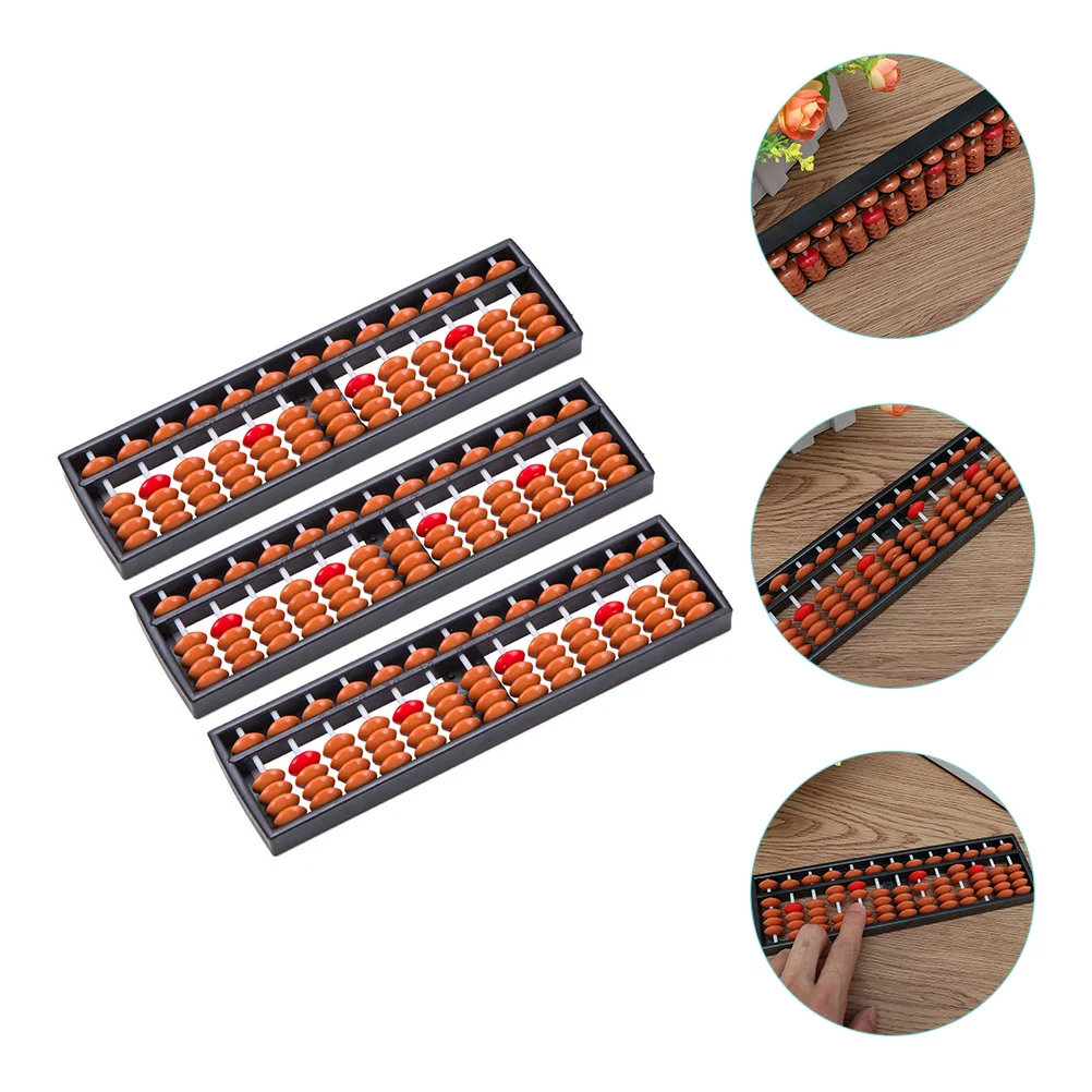 

3pcs Mini Abacus Counting Beads Arithmetic Portable Math Tool Plastic Design Lightweight Storage Educational Toy